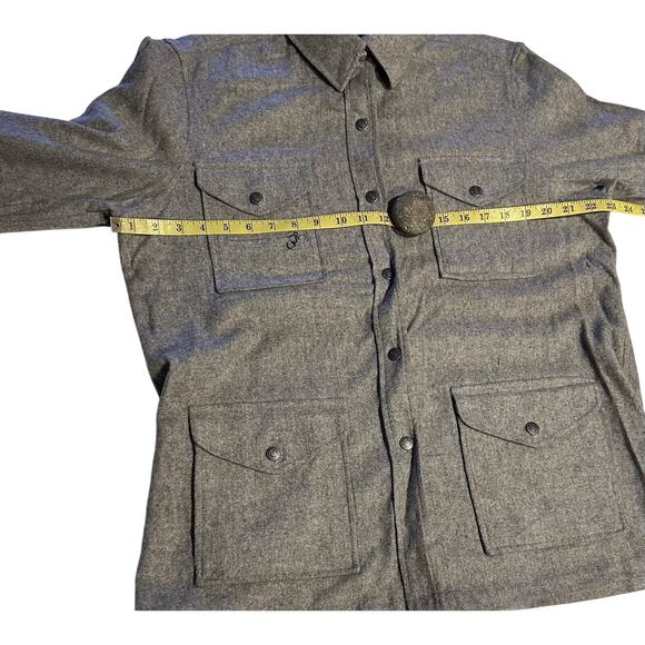 Ralph Lauren Polo Wool Snap Button Utility Shirt Jacket Men’s Large Gray Shacket - Picture 3 of 8